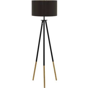 Stehlampe EGLO BIDFORD Leuchten Gr. 1 flammig, Ø 46 cm Höhe: 154 cm, braun (braun, goldfarben) Designer-Stehlampe Esszimmerlampe Standleuchte Stehlampe Standleuchten Lampen