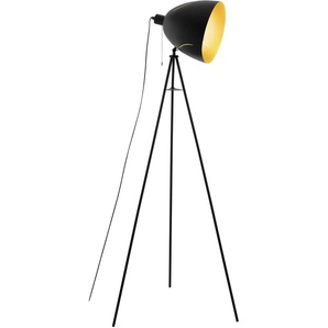 Stehlampe EGLO HUNNINGHAM Leuchten Gr. 1 flammig, Höhe: 135,5 cm, goldfarben (schwarz, goldfarben) Designer-Stehlampe Esszimmerlampe Standleuchte Stehlampe Standleuchten Lampen