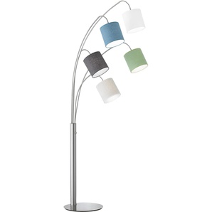 Stehlampe FISCHER & HONSEL Annecy Lampen Gr. 5 flammig, Höhe: 180 cm, grau (nickelfarben) Designer Stehlampen Standleuchte Stehlampe Standleuchten Lampen