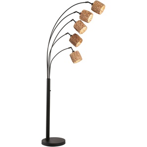 Stehlampe FISCHER & HONSEL Hyazinthe Lampen Gr. Höhe: 190,00 cm, beige (sandschwarz) Bogenlampe Bogenlampen hochwertige Verarbeitung