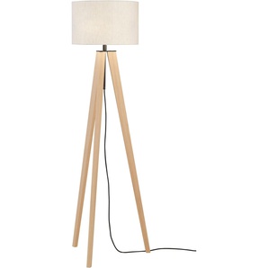 Stehlampe FISCHER & HONSEL Shine-Wood Lampen Gr. 3 flammig, Höhe: 164,00 cm, 2 St., beige (sandschwarz) Standleuchten hochwertige Verarbeitung