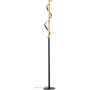 Stehlampe HOME AFFAIRE Amanlis Lampen Gr. 1 flammig, Ø 20 cm Höhe: 150,00 cm, schwarz (natur, schwarz) Standleuchten 150 cm Höhe, 2400 Lumen, warmweißes Licht, Holz Metall Kunststoff