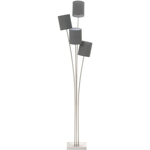 Stehlampe HOME AFFAIRE Rivera Lampen Gr. Höhe: 160 cm, grau (nickelfarben, grau) Standleuchte Standleuchten Lampen Stehleuchte mit Stoff Schirmen, verstellbar