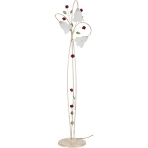 Stehlampe HOME AFFAIRE ROSA Lampen Gr. 3 flammig, Ø 13 cm Höhe: 163 cm, 1 St., bunt (elfenbeinfarben, grün, rot) Standleuchten