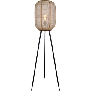 Stehlampe HOME AFFAIRE Rouez Lampen Gr. Ø 46,00 cm Höhe: 133,50 cm, beige (natur, schwarz) Standleuchten dreibeinige Standleuchte mit 1,34m Höhe, Schirm aus Textil und Holz