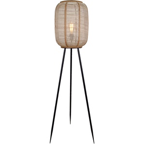 Stehlampe HOME AFFAIRE Rouez Lampen Gr. 1 flammig, Ø 46,00 cm Höhe: 133,50 cm, beige (natur, schwarz) Standleuchten dreibeinige Standleuchte mit 1,34m Höhe, Schirm aus Textil und Holz