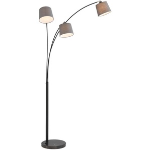 Stehlampe HOME AFFAIRE Tannegg Lampen Gr. 3 flammig, Ø 18 cm Höhe: 186 cm, schwarz (schwarz, grau, greige) Bogenlampe Bogenlampen
