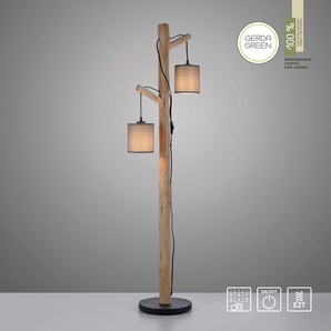 Stehlampe JUST LIGHT GREEN TRIB Lampen Gr. 2 flammig, Höhe: 150 cm, grau (taupe) Standleuchten
