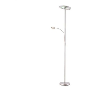 Stehlampe JUST LIGHT Ls-ROCCO Lampen Gr. 2 flammig, Höhe: 195 cm, silberfarben (edelstahlfarben) Deckenfluter
