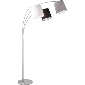 Stehlampe JUST LIGHT MELVIN Lampen Gr. 3 flammig, Ø 19 cm Höhe: 190 cm, silberfarben Bogenlampe Bogenlampen
