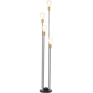 Stehlampe LEONIQUE Jarla Lampen Gr. 4 flammig, Ø 20 cm Höhe: 137 cm, goldfarben (schwarz, goldfarben) Standleuchten
