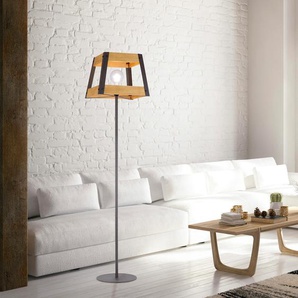 Stehlampe LEUCHTEN DIREKT CRATE Lampen Gr. 1 flammig, braun (holzfarben) Designer Stehlampen Standleuchte Stehlampe Standleuchten Schalter, Schnurschalter