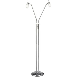 Stehlampe LEUCHTEN DIREKT MAX LED Lampen Gr. 2 flammig, Ø 25 cm Höhe: 110 cm, silberfarben Bürolampe Standleuchte Standleuchten Lampen wechselbares LED Leuchtmittel