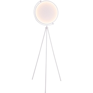 Stehlampe NÄVE Munega Lampen Gr. 1 flammig, Ø 41 cm Höhe: 156 cm, weiß Designer Stehlampen LED Standleuchten Lampen Effizienzklasse: G, Fußschalter, weiß, EisenKunststoff, h: 156cm