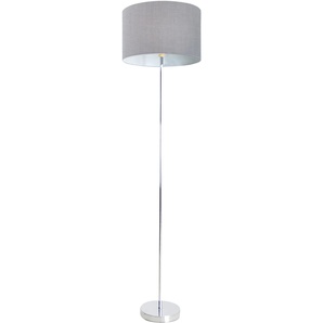 Stehlampe NÄVE New York Lampen Gr. 1 flammig, Ø 34,50 cm Höhe: 160,00 cm, grau Standleuchten Höhe 160cm Durchmesser 34,5cm 1x E27 max 40W Schirm Gestell chrom