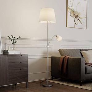 Stehlampe Nantwin Lindby, weiß / opal, für Wohn- / Esszimmer, Textil / Stoff / Seide, Modern, Stehlampe 9624713