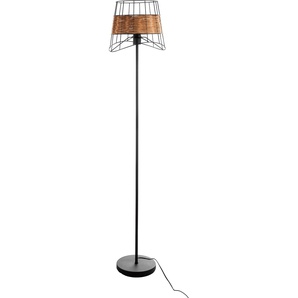 Stehlampe NINO LEUCHTEN ESRA Lampen Gr. Ø 30 cm Höhe: 150 cm, braun Standleuchte Stehlampe Standleuchten Schirm mit Rattan