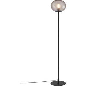 Stehlampe NORDLUX ALTON Lampen Gr. 1 flammig, Ø 28 cm Höhe: 150 cm, schwarz (rauchgrau, schwarz) Stehlampe Standleuchte Standleuchten Rauchglas