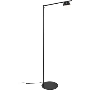 Stehlampe NORDLUX CONTINA Lampen Gr. 1 flammig, Ø 10 cm Höhe: 140 cm, schwarz Stehlampe Standleuchte Standleuchten Textil Kabel, mundgeblasenes Opal Glas