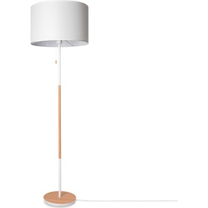 Stehlampe PACO HOME EK CA UNI COLOR Lampen Gr. Ø 45,5 cm Höhe: 157 cm, weiß (weiß natur weiß) Paco home Stoffschirm Wohnzimmer Skandi Standleuchte E27 Einfarbig Stofflampe
