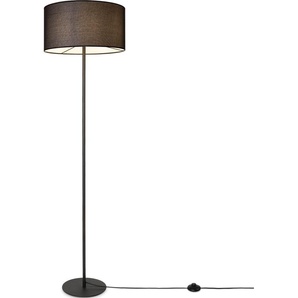 Stehlampe PACO HOME LUCA CANVAS UNI COLOR Lampen Gr. Ø 38 cm Höhe: 144 cm, schwarz Paco home Lampenschirm Stoff Wohnzimmer Leselampe Büro E27 Stehlampe Skandi