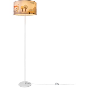 Stehlampe PACO HOME Luca Capri Lampen Gr. Ø 38 cm Höhe: 144 cm, weiß Paco home Kinder Lampe Stehlampe Stoff Lampenschirm Babyzimmer Feuerwehr