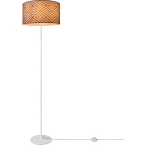 Stehlampe PACO HOME Luca Stella Lampen Gr. Ø 38 cm Höhe: 144 cm, weiß Paco home Standleuchte Stoff Lampenschirm Retro Vintage E27 Textilschirm
