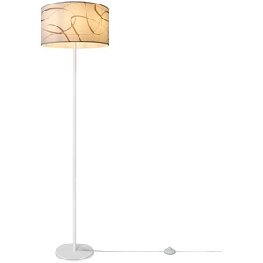 Stehlampe PACO HOME Luca Tribal Lampen Gr. Ø 38 cm Höhe: 144 cm, weiß Paco home Stehlampe Dreibein Mit Lampenschirm Stoff Modern Abstrakt Uni E27
