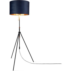 Stehlampe PACO HOME Naomi uni Color Lampen Gr. Höhe: 176,5 cm, schwarz Paco home Wohnzimmer Höhenverstellbar 121,5 bis 176,5 cm Zugschalter Velour