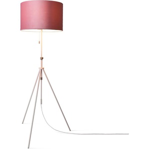 Stehlampe PACO HOME Naomi uni Color Lampen Gr. Höhe: 176,5 cm, weiß Paco home Wohnzimmer Höhenverstellbar 121,5 bis 176,5 cm Zugschalter Velour