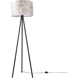 Stehlampe PACO HOME Trina Kuba Lampen Gr. Höhe: 148,5 cm, weiß Paco home Stehlampe Wohnzimmer Schlafzimmer Lampenschirm Beige Palme Stoff