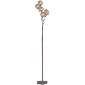 Stehlampe PAUL NEUHAUS GRETA Lampen Gr. 6 flammig, Höhe: 181,2 cm, braun (rostfarben) Standleuchte Stehlampe Standleuchten ExklusiveG9, Schalter, Kippschalter