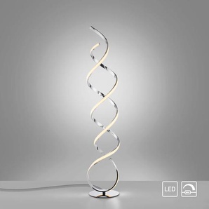 Stehlampe PAUL NEUHAUS KIRIBI Lampen Gr. 1 flammig, Ø 25 cm Höhe: 140 cm, grau (chrom) Standleuchten