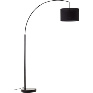 Stehlampe PLACES OF STYLE Elijah Lampen Gr. 1 flammig, Ø 36 cm Höhe: 180 cm, schwarz Bogenlampe Bogenlampen Textilschirm Stoff Ø 36cm