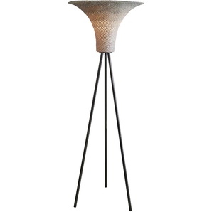 Stehlampe SALESFEVER Alec Lampen Gr. 1 flammig, Ø 55,00 cm Höhe: 152,00 cm, beige (natur, schwarz) Standleuchten mit Farbverlauf im Lampenschirm