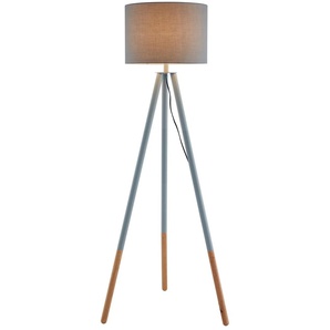 Stehlampe SALESFEVER Dace Lampen Gr. 1 flammig, Ø 42 cm Höhe: 154 cm, grau (grau, natur) Standleuchten Dreibeiniges Stativ, skandinavisches Design