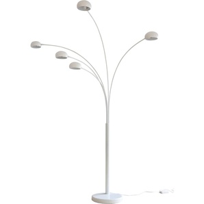 Stehlampe SALESFEVER Flemming Lampen Gr. 5 flammig, Höhe: 205 cm, weiß Bogenlampe Bogenlampen