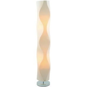 Stehlampe SALESFEVER Hedda Leuchten Gr. 2 flammig, Ø 19 cm Höhe: 121 cm, weiß (weiß, edelstahlfarben) Standleuchte Stehlampe Standleuchten Lampen Knitterform