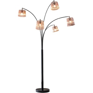 Stehlampe SALESFEVER Karlis Lampen Gr. Höhe: 213 cm, schwarz (schwarz, kupferfarben) Bogenlampe Bogenlampen