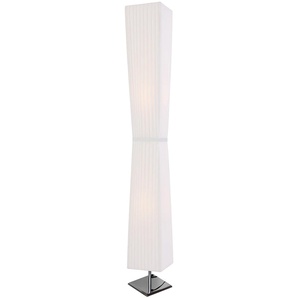 Stehlampe SALESFEVER Leon Leuchten Gr. 2 flammig, Ø 17 cm Höhe: 120 cm, weiß (weiß, chromfarben) Designer-Stehlampe Standleuchte Standleuchten Lampen Plissee Lampenschirm aus Latex