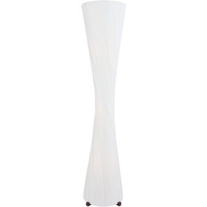 Stehlampe SALESFEVER Marius Lampen Gr. 3 flammig, Ø 39 cm Höhe: 180 cm, weiß (weiß, edelstahlfarben) Standleuchten Gedrehter Plissee Lampenschirm aus Latex, Gestell Edelstahl