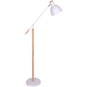 Stehlampe SALESFEVER Matilda Lampen Gr. 1 flammig, Ø 20 cm Höhe: 166 cm, weiß (weiß, natur) Bogenlampe Bogenlampen