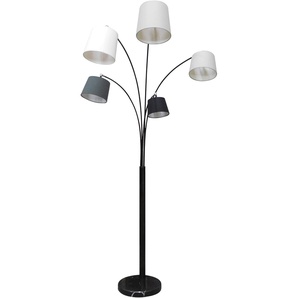 Stehlampe SALESFEVER Maxim Lampen Gr. 5 flammig, Höhe: 213 cm, grau (hellgrau, dunkelgrau, weiß, schwarz) Standleuchte Stehlampe Standleuchten Lampen Lampenschirme und Arme beweglich