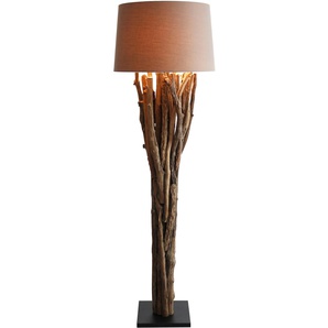 Stehlampe SALESFEVER Pam Lampen Gr. 1 flammig, Ø 55,00 cm Höhe: 175,00 cm, schwarz (schwarz, natur, braun) Standleuchten