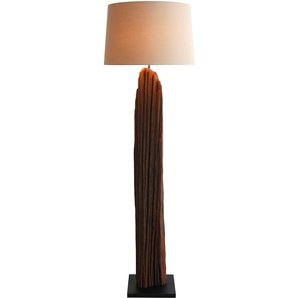 Stehlampe SALESFEVER Rosy Lampen Gr. 1 flammig, Ø 55,00 cm Höhe: 175,00 cm, schwarz-weiß (schwarz, natur, weiß) Standleuchten handgefertigt, mit Leinenschirm