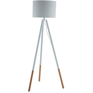 Stehlampe SALESFEVER Uldis Lampen Gr. Ø 42 cm Höhe: 154 cm, weiß (weiß, natur) Standleuchten Dreibeiniges Stativ, skandinavisches Design