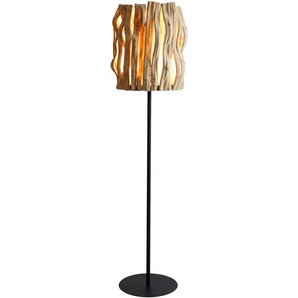 Stehlampe SALESFEVER Walt Lampen Gr. Ø 33,00 cm Höhe: 140,00 cm, beige (natur, schwarz) Standleuchten handgefertigt, in Fackeloptik