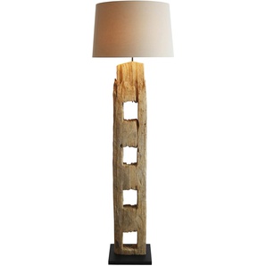 Stehlampe SALESFEVER Wynton Lampen Gr. 1 flammig, Ø 55,00 cm Höhe: 175,00 cm, schwarz-weiß (antikweiß, schwarz) Standleuchten handgefertigt, mit Cut Outs
