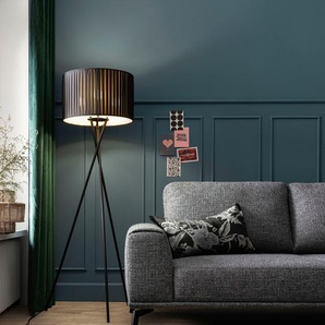Stehlampe SCHÖNER WOHNEN-KOLLEKTION Crease Lampen Gr. 3 flammig, Ø 68,00 cm Höhe: 158,00 cm, beige (sandschwarz) Standleuchten 3x E27 max. 40 Watt, ohne Leuchtmittel,mit Fußschalter