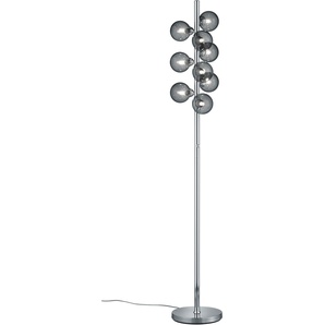 Stehlampe TRIO LEUCHTEN Alicia Leuchten Gr. 9 flammig, Ø 10 cm Höhe: 155 cm, grau (chromfarben, rauchgrau) Standleuchte Standleuchten Lampen integrierter Dimmer, Leuchtmittel tauschbar